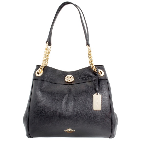 Coach Women's Turnlock Edie Light Black Shoulder